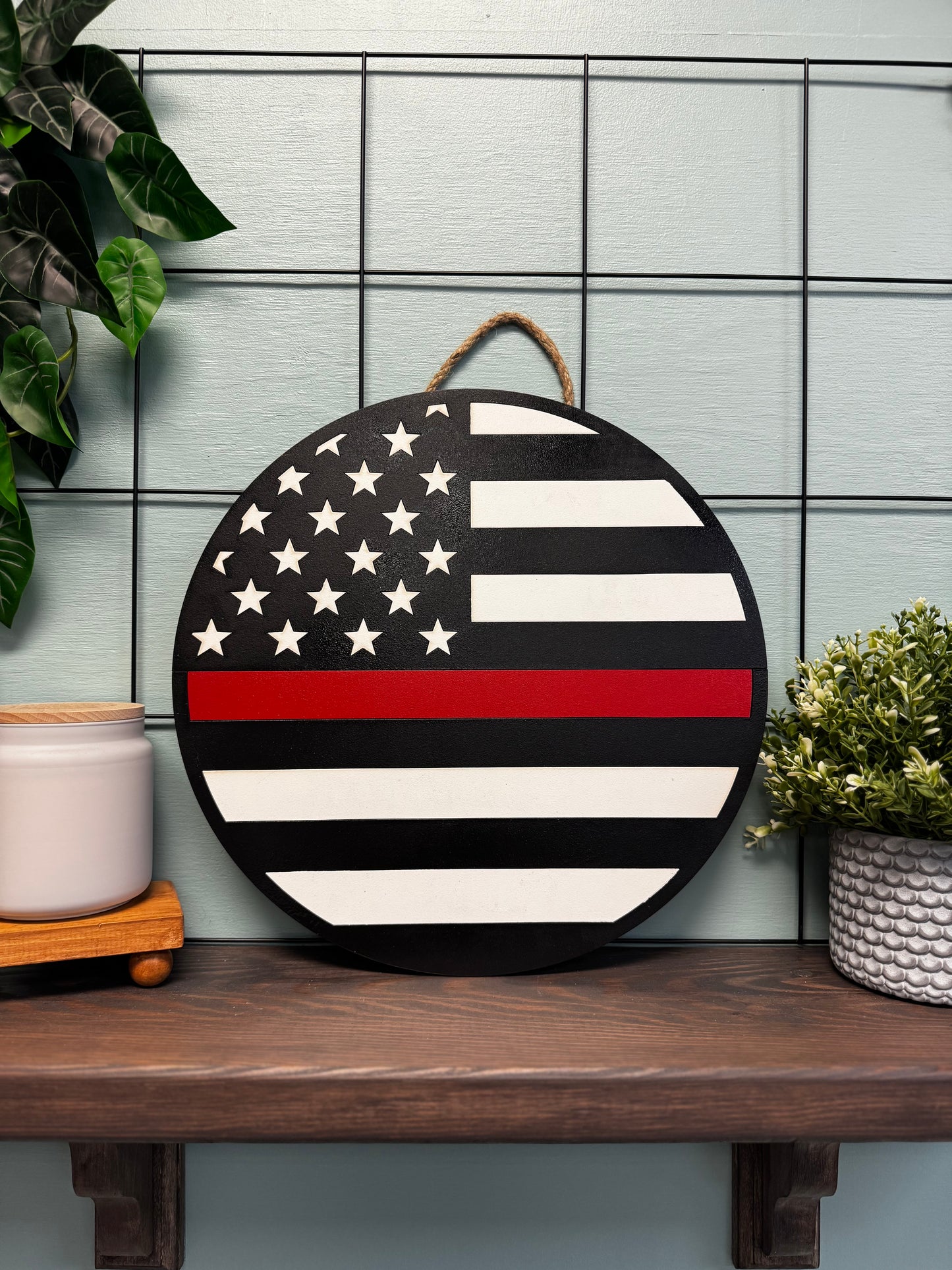 Door Hanger- Thin Red Line- PROCEEDS DONATED
