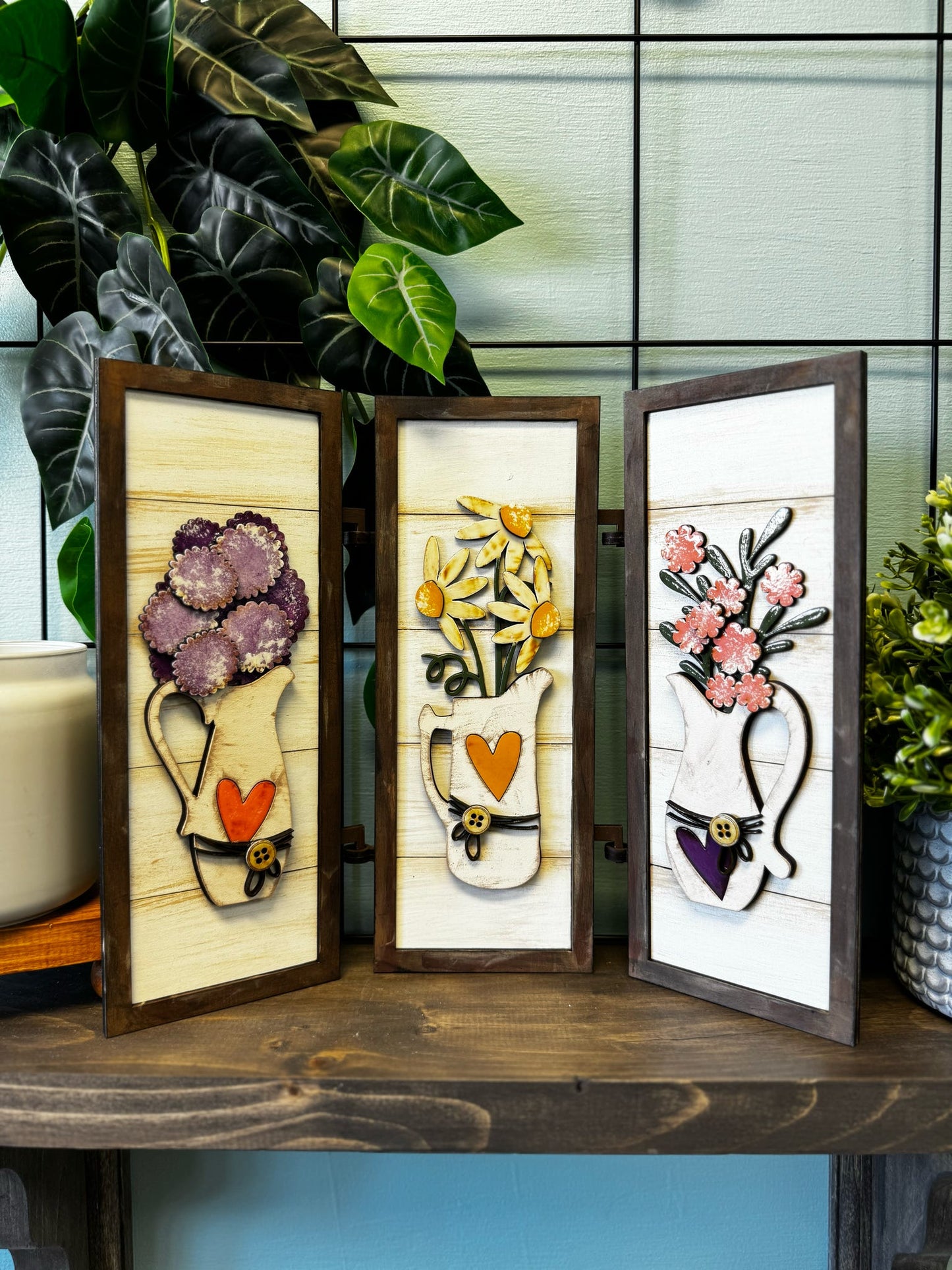 Vertical Shiplap Trio- Spring Wild Flowers - HSH_000100