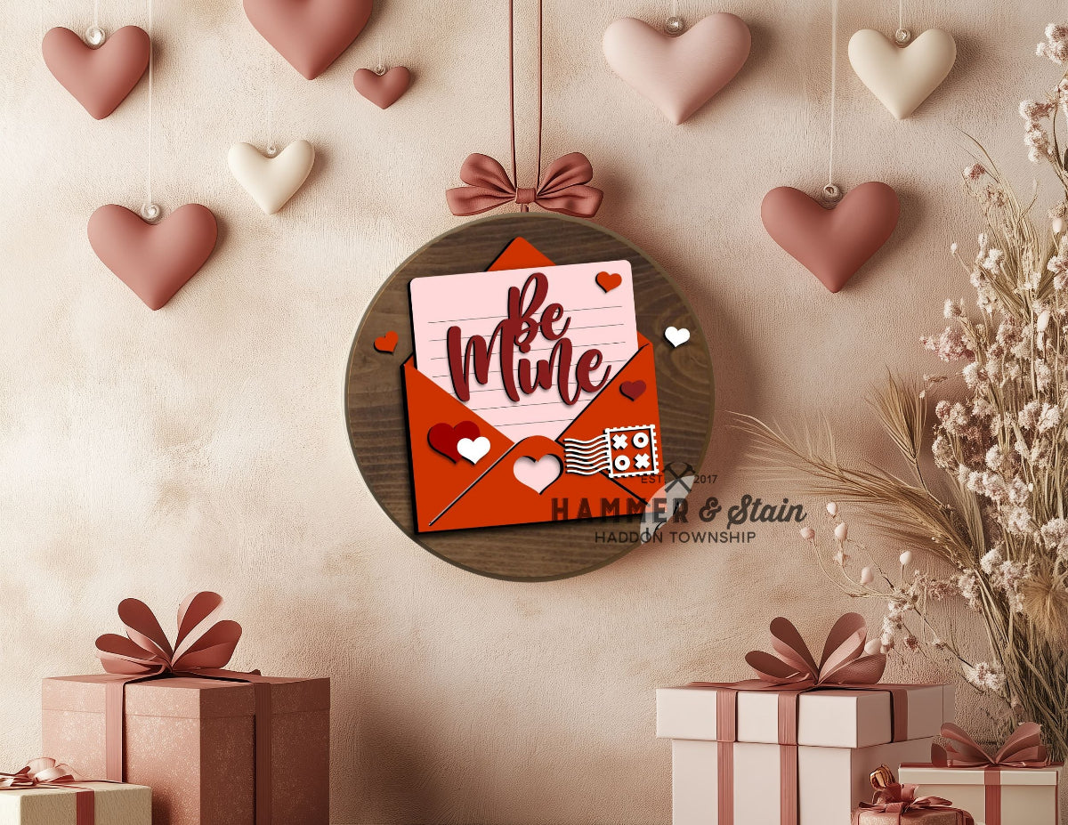 Be Mine Envelope Door Round Valines DIY workshop at Hammer and Stain HAddon