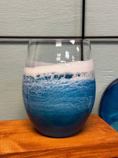 Resin Wine Glass and Coasters: Multiple Dates