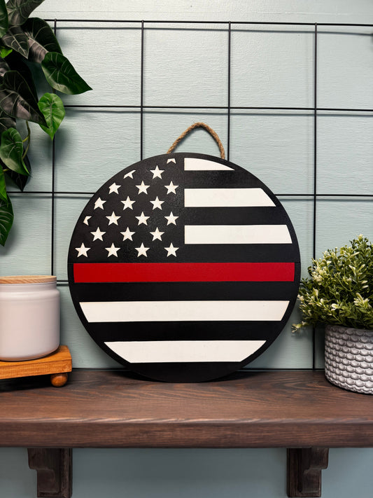 Door Hanger- Thin Red Line- PROCEEDS DONATED
