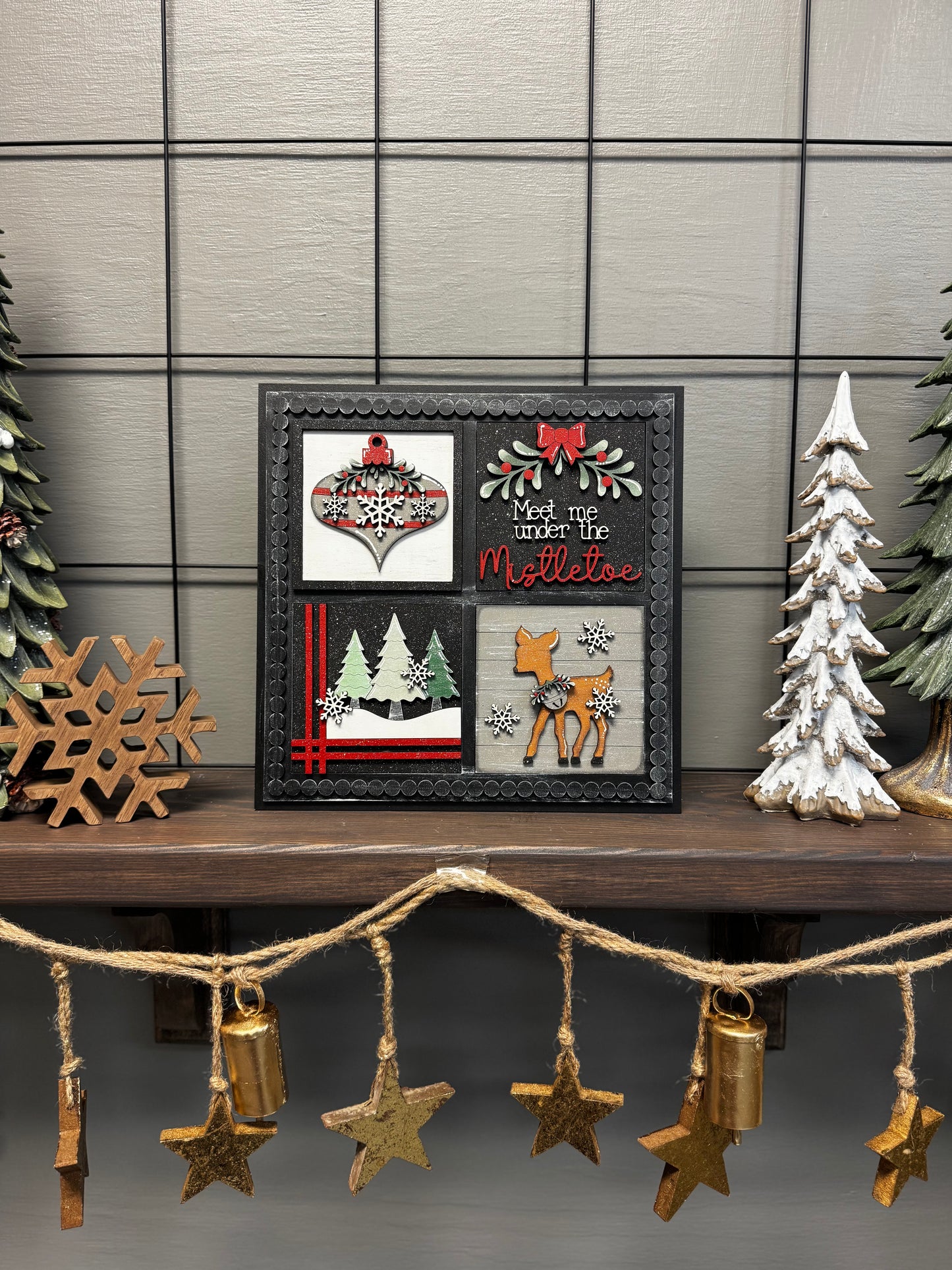 Beaded Frame-Under the Mistletoe