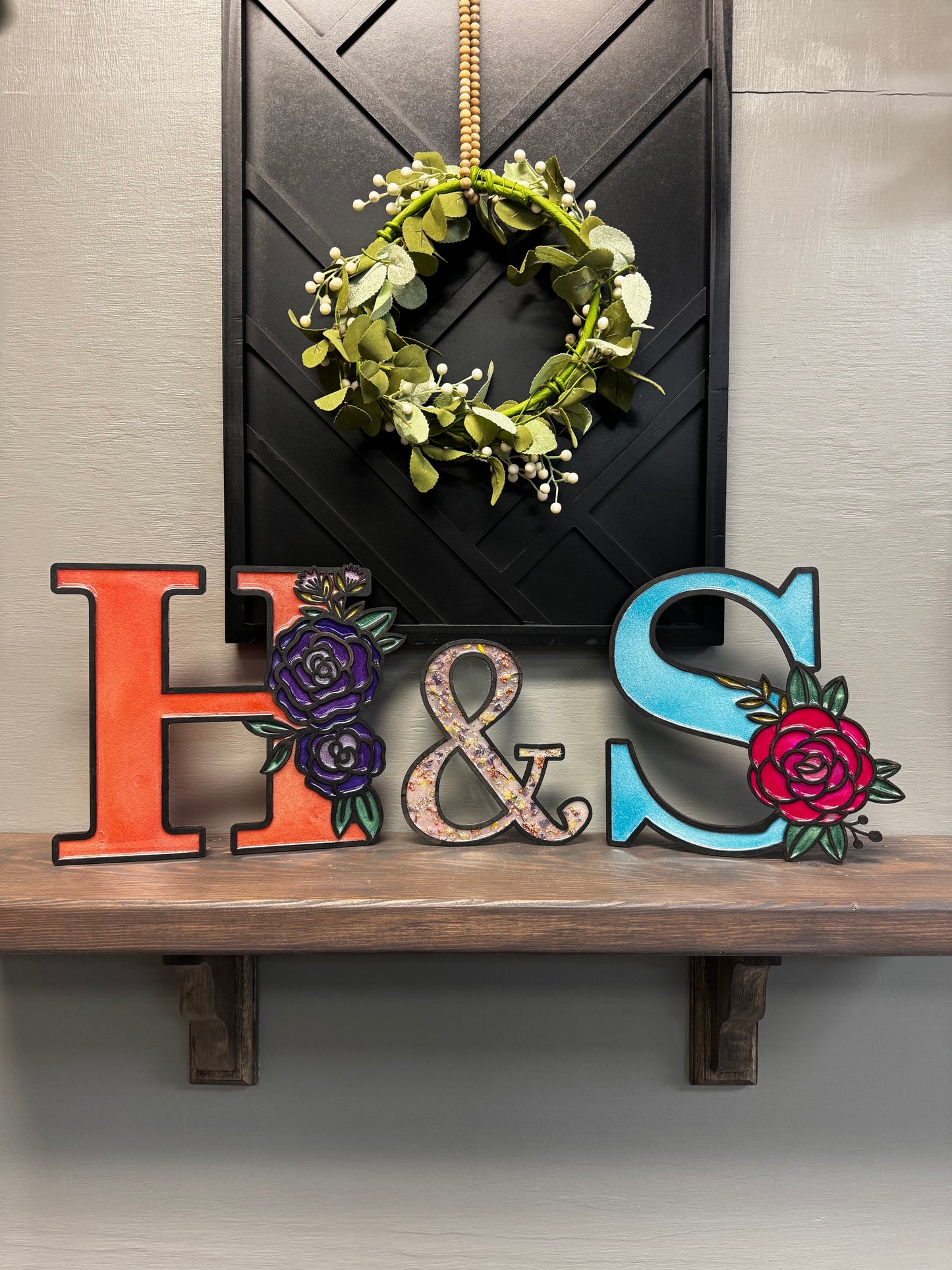 Floral Resin Monograms: Multiple Dates Available