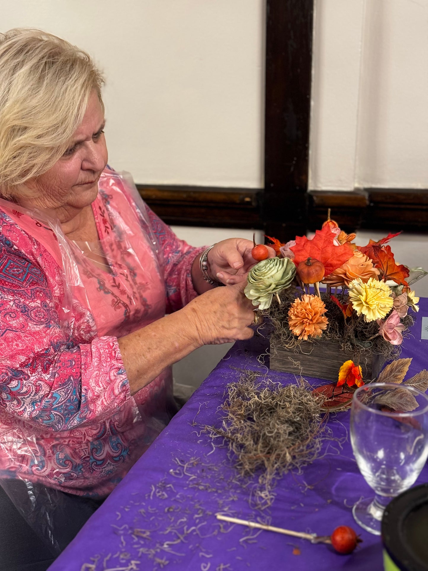 Hand Dip Wooden Flowers- Autumn