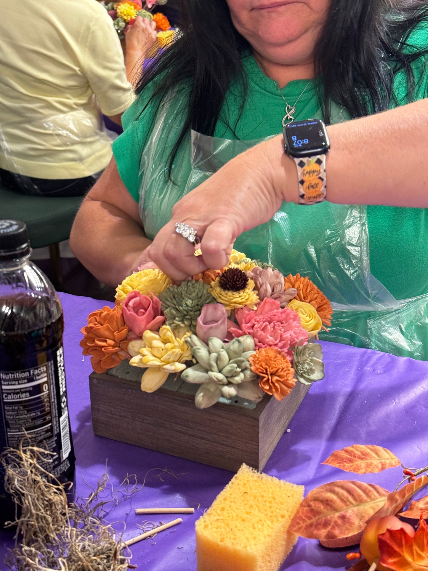 Hand Dip Wooden Flowers- Autumn