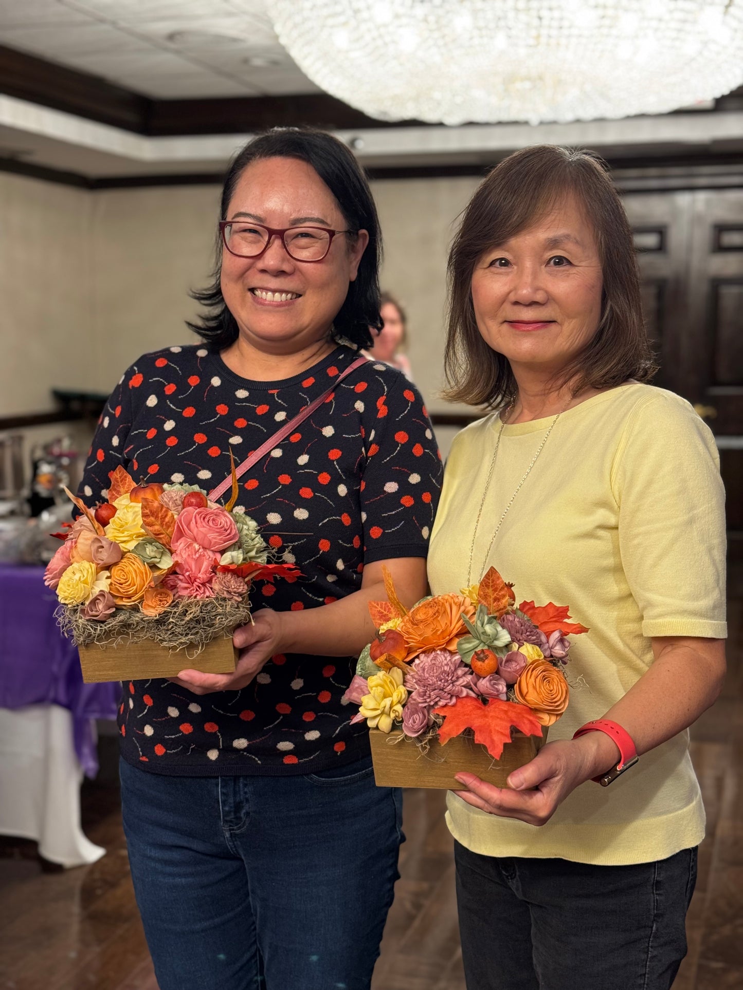 Hand Dip Wooden Flowers- Autumn