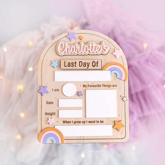 Personalized First Day Boards- Rainbow HSH01101