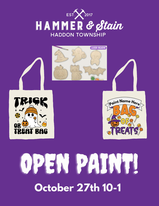 10/27/2024 10am -1pm Halloween OPEN PAINT (Family Friendly)