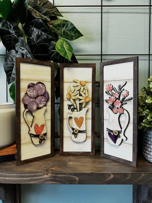 Vertical Shiplap Trio- Spring Wild Flowers HSH_000183