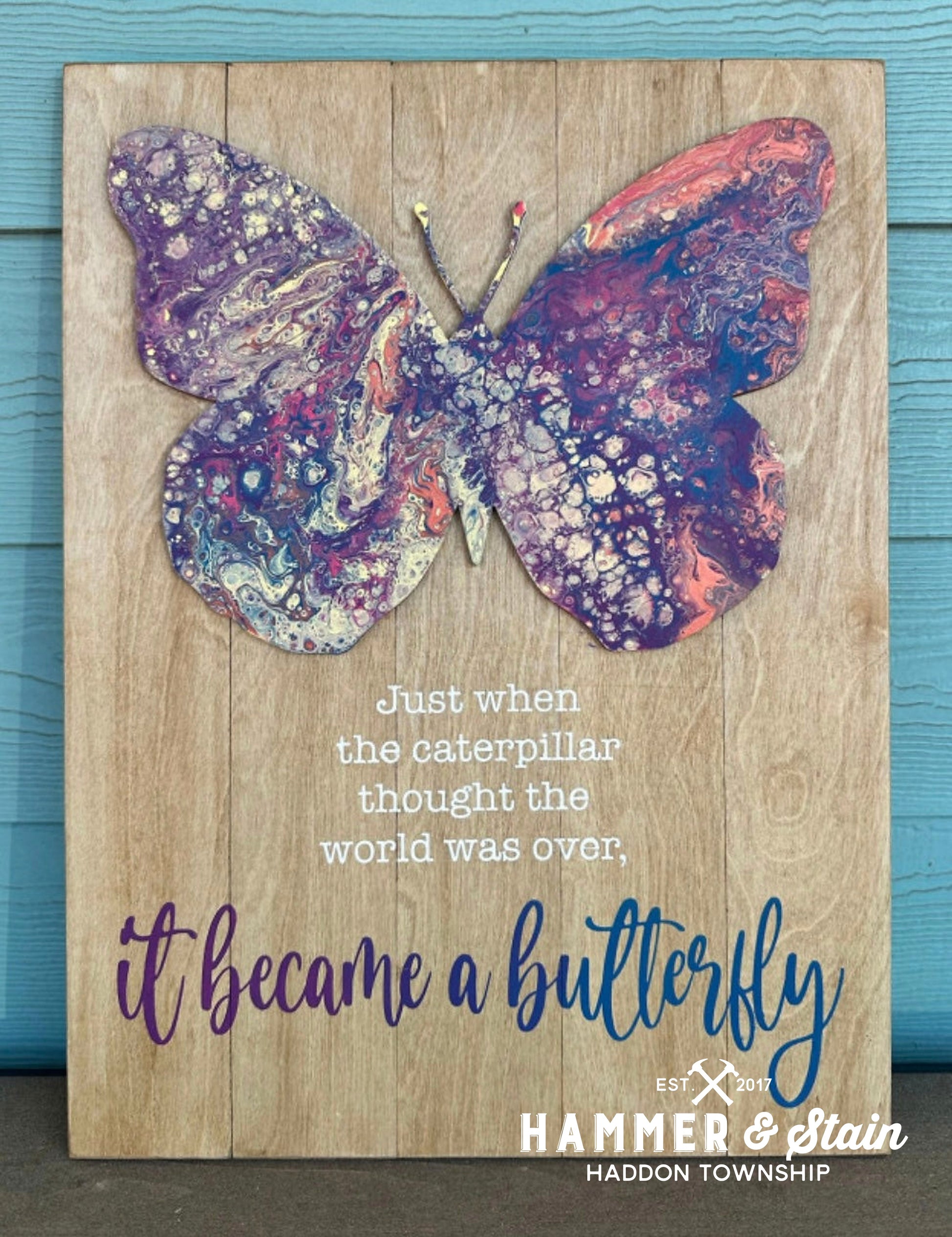 Paint Pour Butterfly design