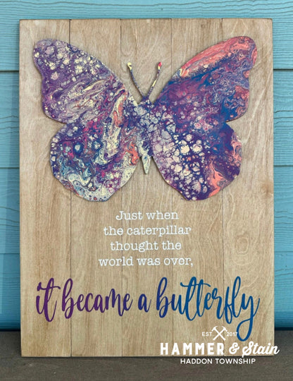 Paint Pour Butterfly design
