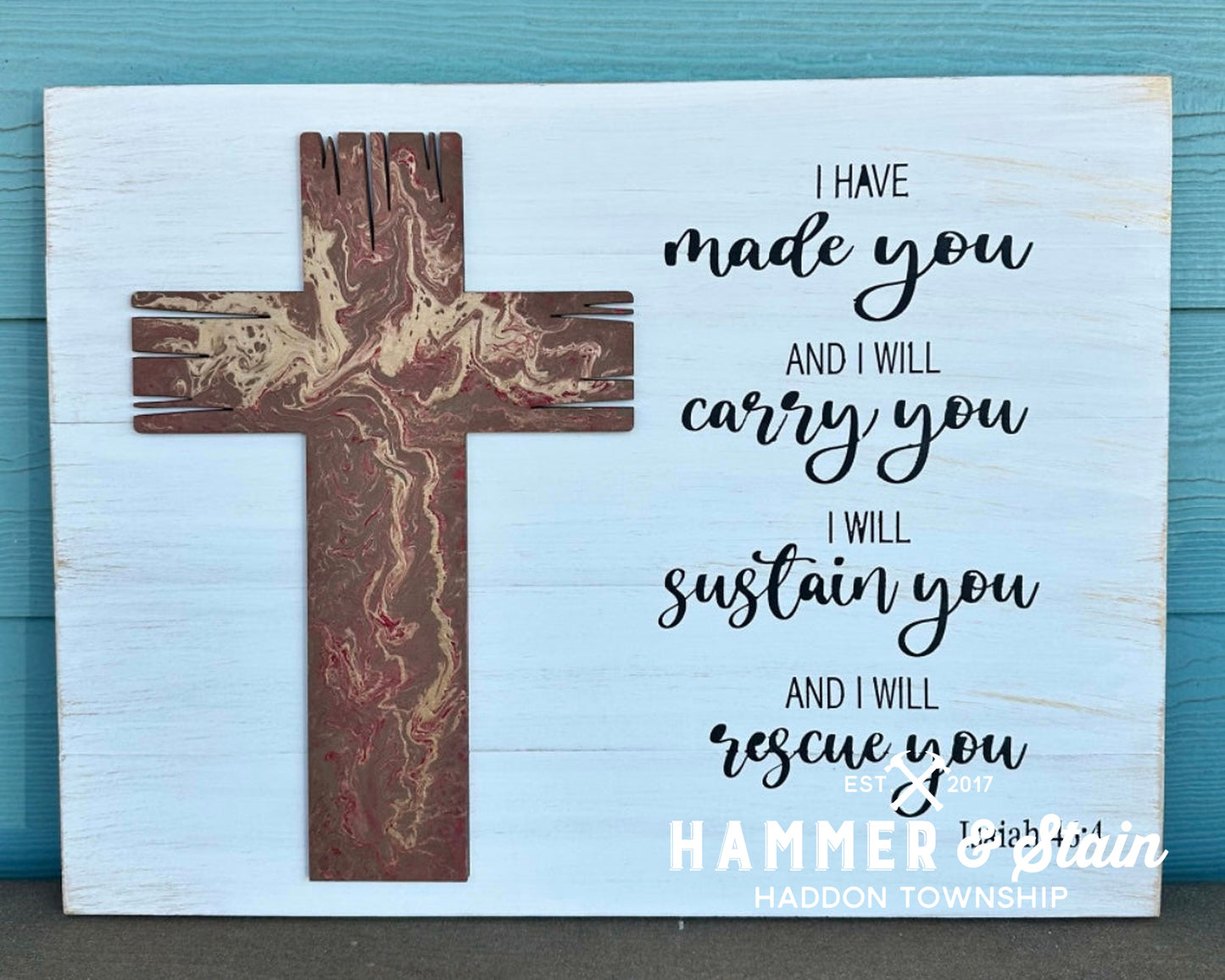 Paint Pour Cross design